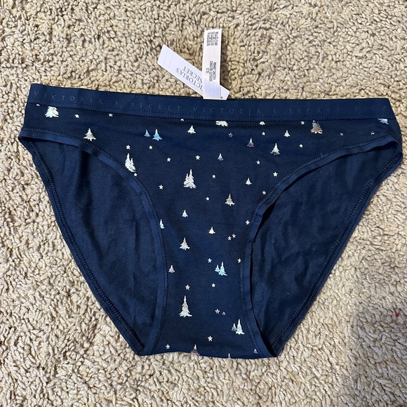 Victoria's Secret Other - Victoria's Secret Navy Blue Bikini Panty with Holographic Tree Print